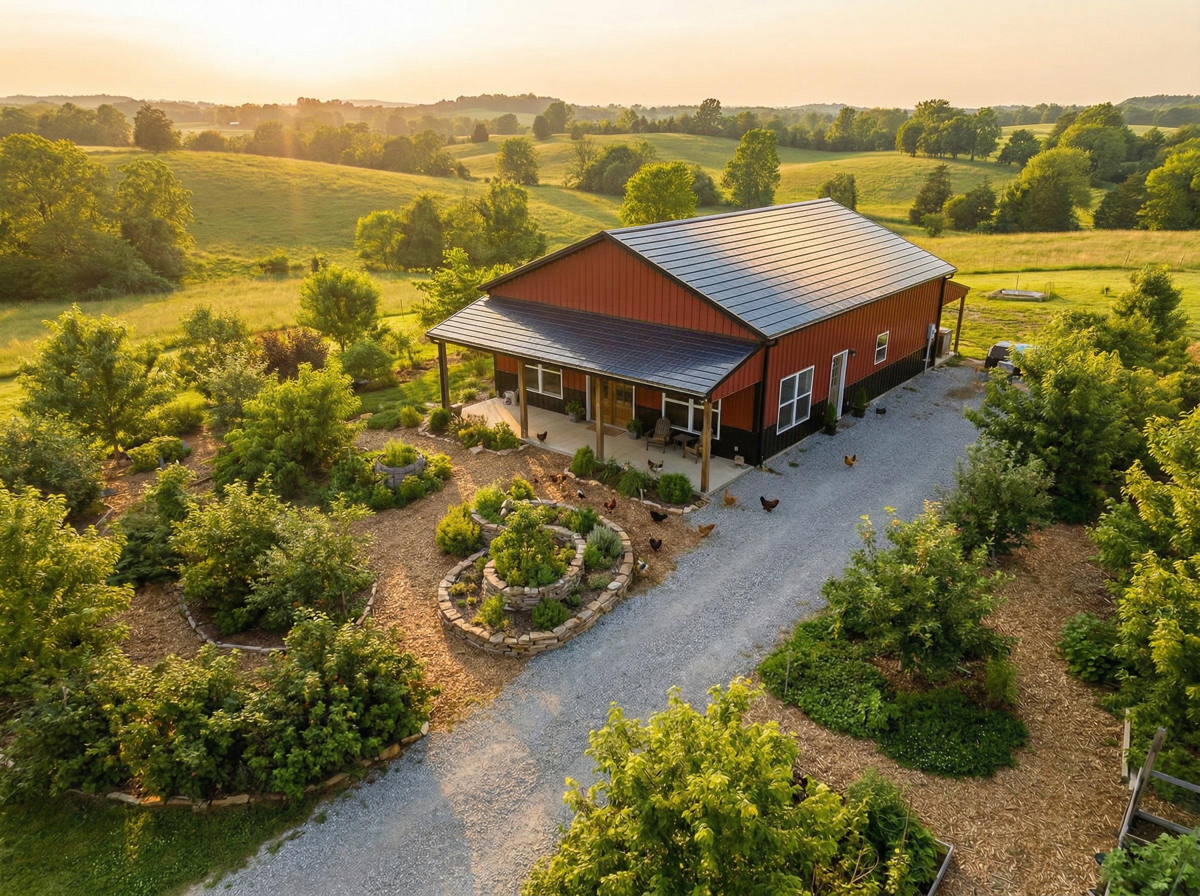 Mission Farm eco-friendly cottage surrounded by permaculture food forest in Middle Tennessee
